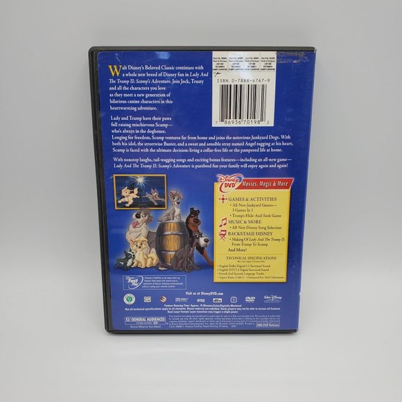 Walt Disney Lady and the tramp II Scamp's Adventure DVD - Picture 3 of 3